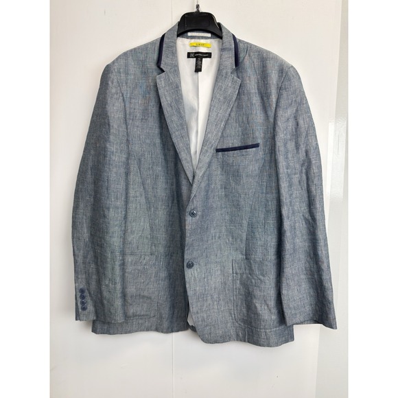 INC International Concepts Other - INC International‎ Concepts Slim Fit Linen Blend Blue Suit Blazer Sport Coat XXL